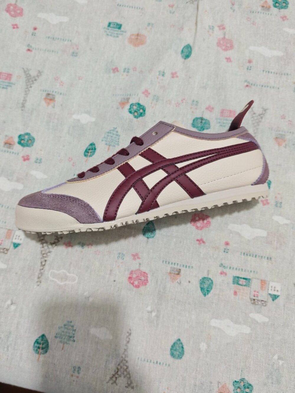 Onitsuka Tiger Mexico 66 Cream Burgundy Purple Sneakers Unisex - Picture 4 of 9